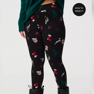 Torrid NWT Black Holiday Print Skull Leggings - Size 1